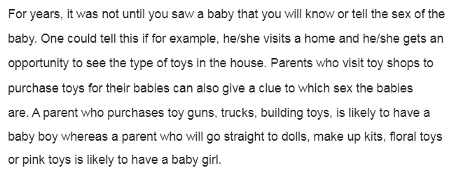 Gender Specific Toys