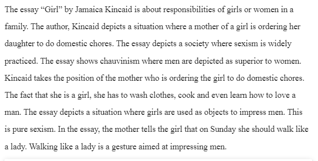 “Girl” by Jamaica Kincaid