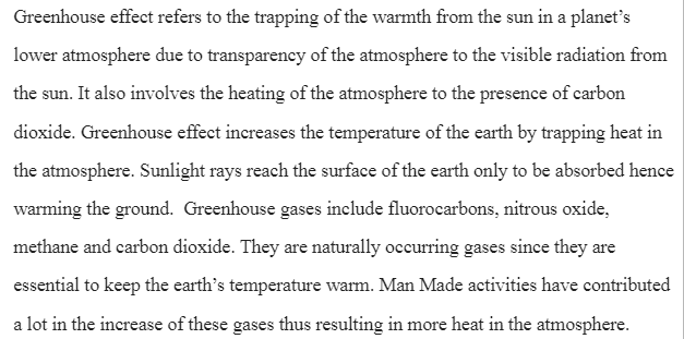 Greenhouse Effect on Climate