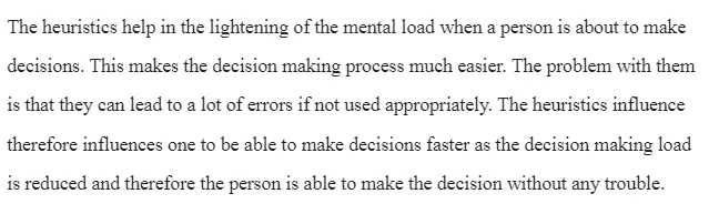 Heuristics Influence on Interpretation of Events