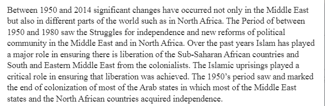 Historical Changes in Middle East