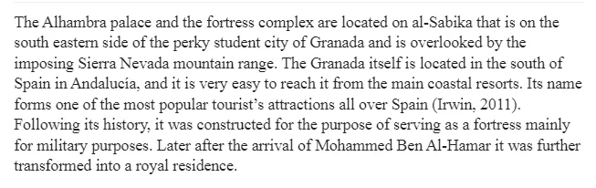 History of Alhambra Palace