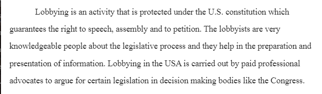 Impact of Lobbying on Government