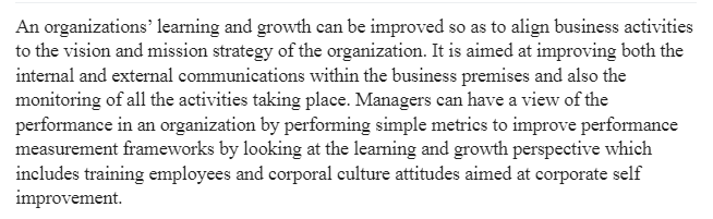 Improving Learning and Growth in an Organization