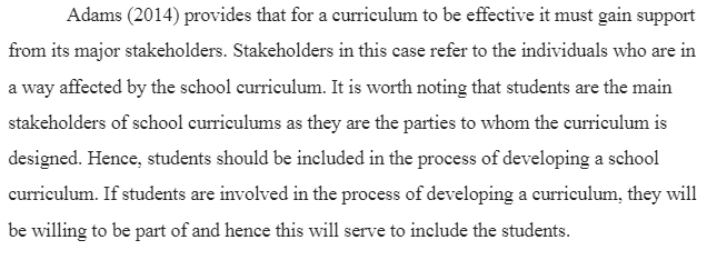 Inclusiveness in Curriculum Design