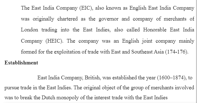 India and the East India Company (History)