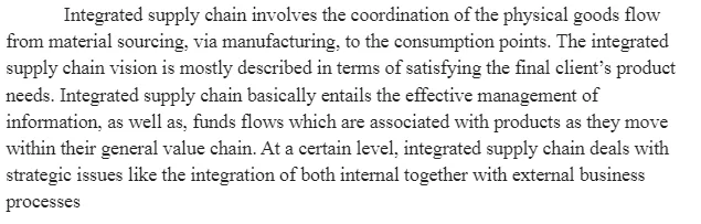 Integrated Supply Chain Management