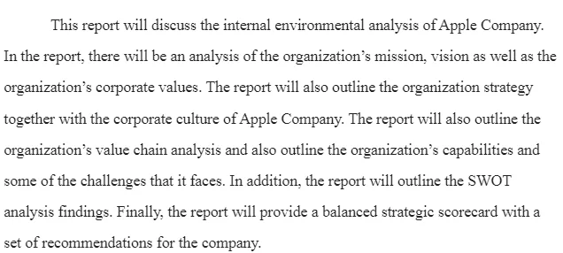 Internal Environmental Analysis of Apple Company