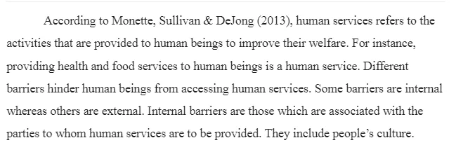 Internal and External Barriers to Human Services