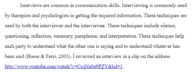 Interview Techniques used by Therapists and Psychologists