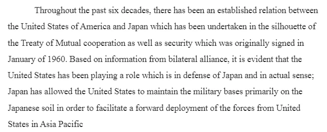 Japan-Us Politico-Security Relations