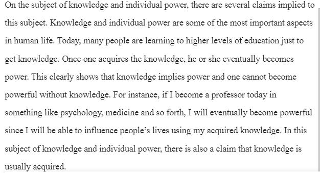 Knowledge and Individual Power