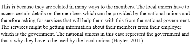 Local Unions and National Unions