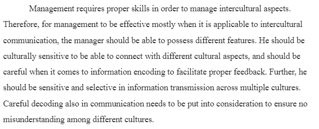 Management of Intercultural Communication