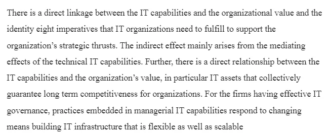 Managerial and Technical IT Capabilities and Process Agility Link