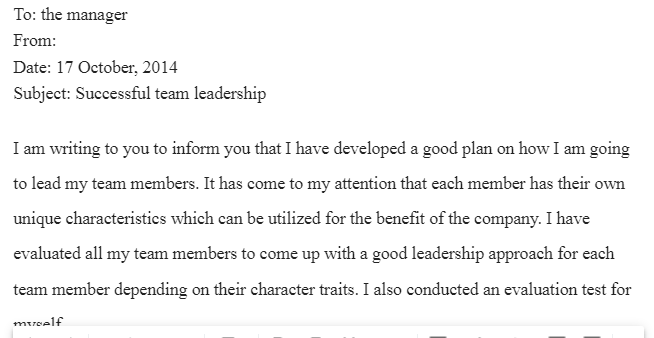 Memo-Successful Team Leadership