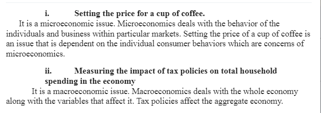 Microeconomics and Macroeconomic Issues