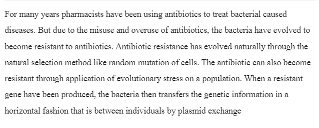 Natural Selection of New Antibiotic Resistant Strains of Bacteria