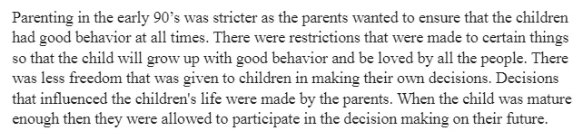 Parenting in Today's Society Vs. in the Early 1990s