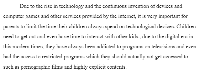 Parents Should Limit Time Children Spend On Tech Devices