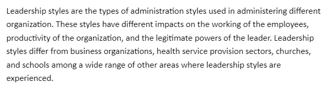 Participative Leadership Functions Vs. Other Leadership styles