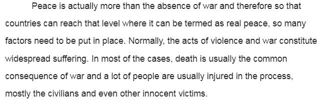 Peace Is More Than The Absence Of War