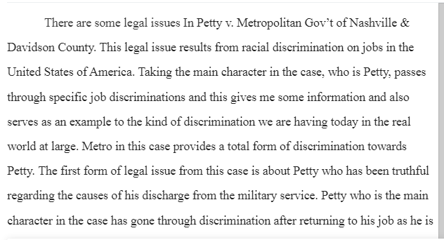 Petty V. Metropolitan Gov't Of Nashville & Davidson County