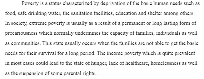 Poverty as a Social Problem