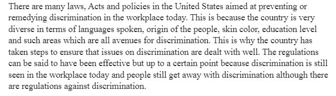 Preventing Discrimination in the Workplace