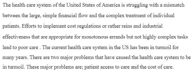 Problems in the U.S Healthcare System