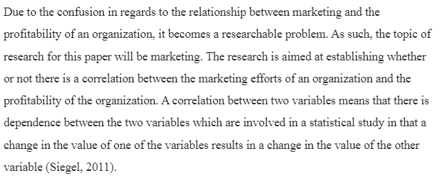 Relationship Between Marketing and Profitability