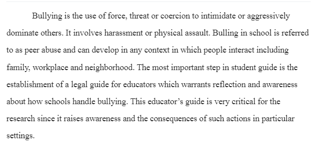 Research Analysis of Bullying 