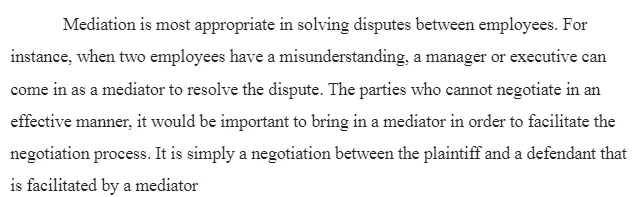 Resolving a Dispute through Mediation