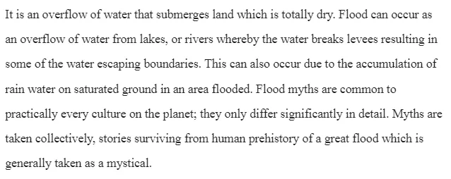 Role of the Flood in the Dine Bahane