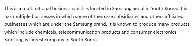 Samsung Company Supply Chain