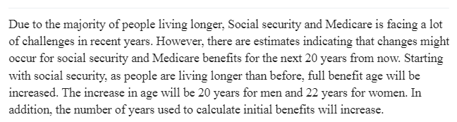 Social Security and Medicare Benefits