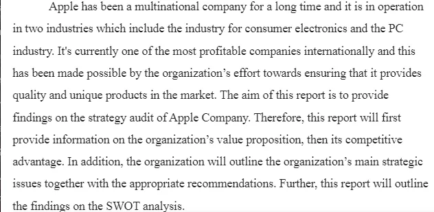 Strategy Audit of Apple Company