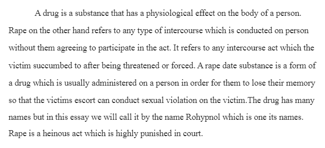 Substance Misuse and Date Rape 