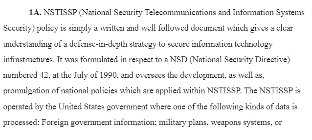 Telecommunications and Information Systems Security