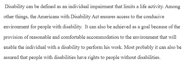 The Americans With Disabilities Act (ADA)
