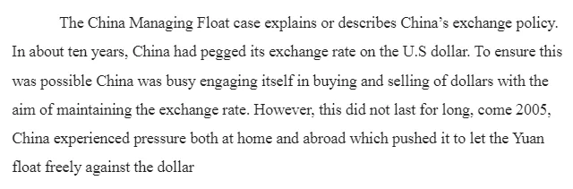 The China Managing Float 