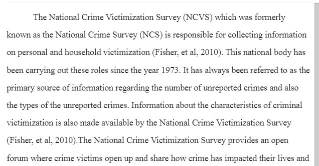 The National Crime Victimization Survey