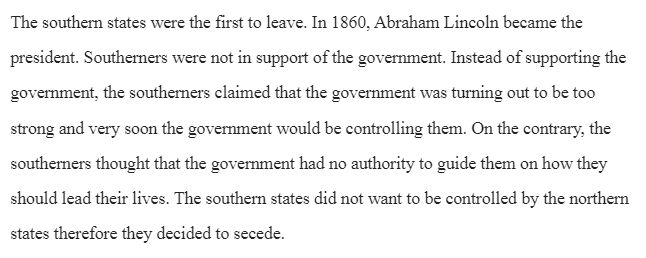 The Secession of the Southern States