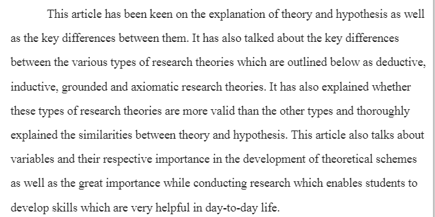 Theory and Hypothesis