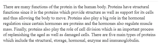 Types and Functions of Proteins