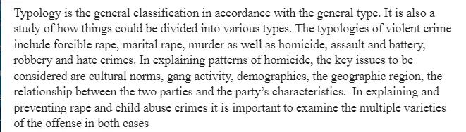 Typology of Crime