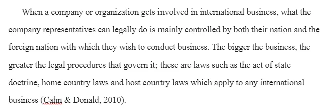 U.S. Laws Governing Corporations Internationally and Domestically