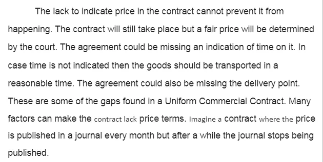 Uniform Commercial Contracting In Commercial Law