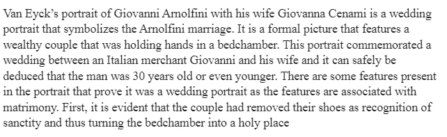 Van Eyck’s Portrait of Giovanni Arnolfini