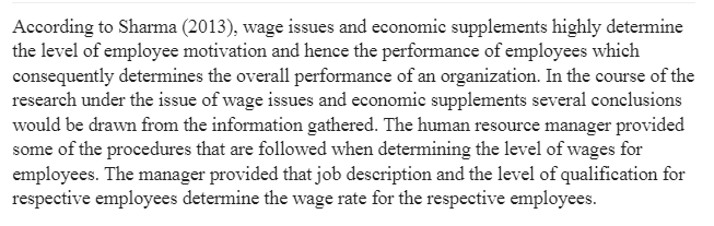 Wage Issues and Economic Supplements